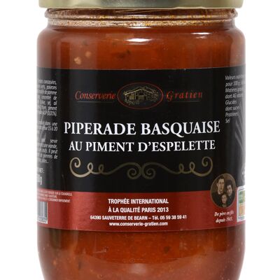 Basque piperade with Espelette pepper, GRATIEN cannery, 580g jar