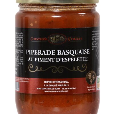 Piperade basquaise au piment d'Espelette, conserverie GRATIEN, le bocal de 580g