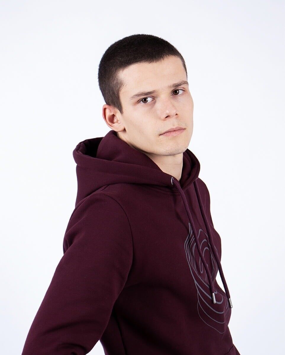 Felpa con cappuccio Logo bordeaux