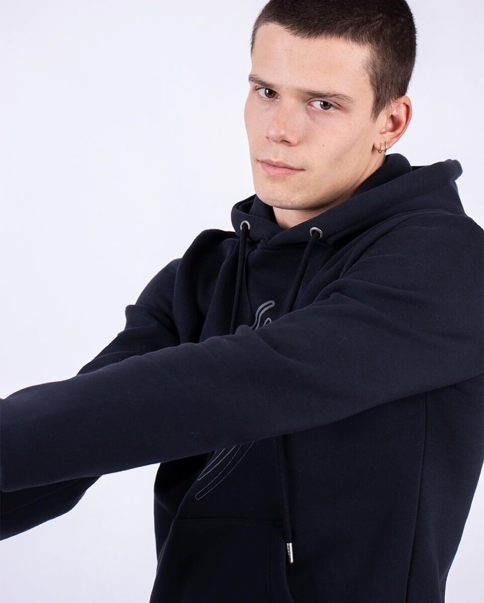 Felpa con cappuccio Logo Blu Navy