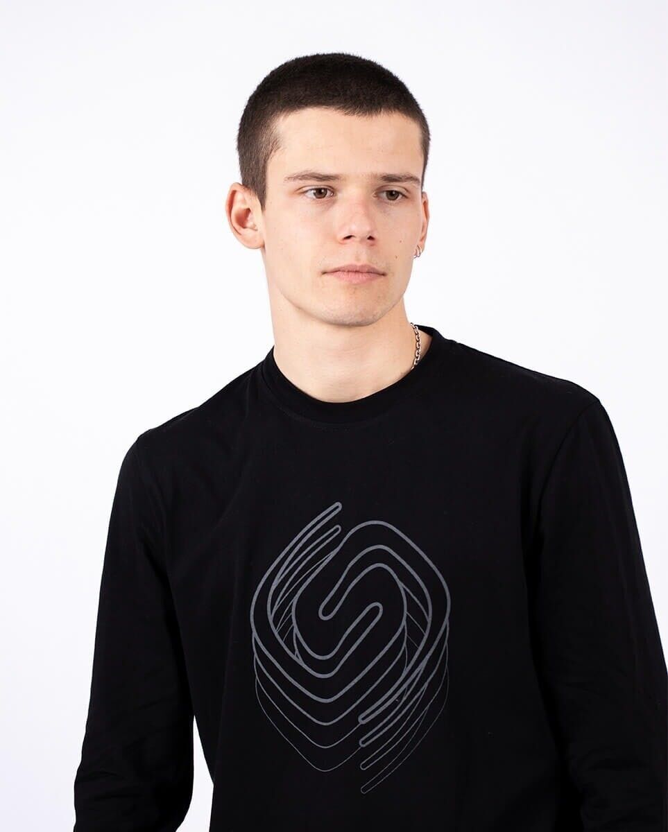 Logo a maniche lunghe nero