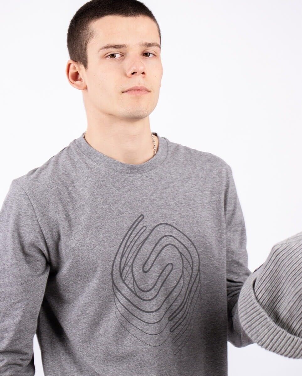 Logo a maniche lunghe in misto grigio