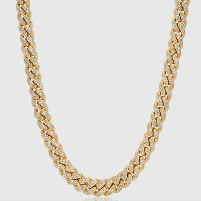 12 MM - Inlaid Cuban Chain - Gold