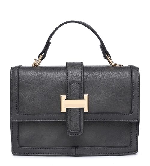New Womens Crossbody Bag Quality Handle Handbag Main Zipper Shoulder bag vegan PU leather-A36829-1 grey