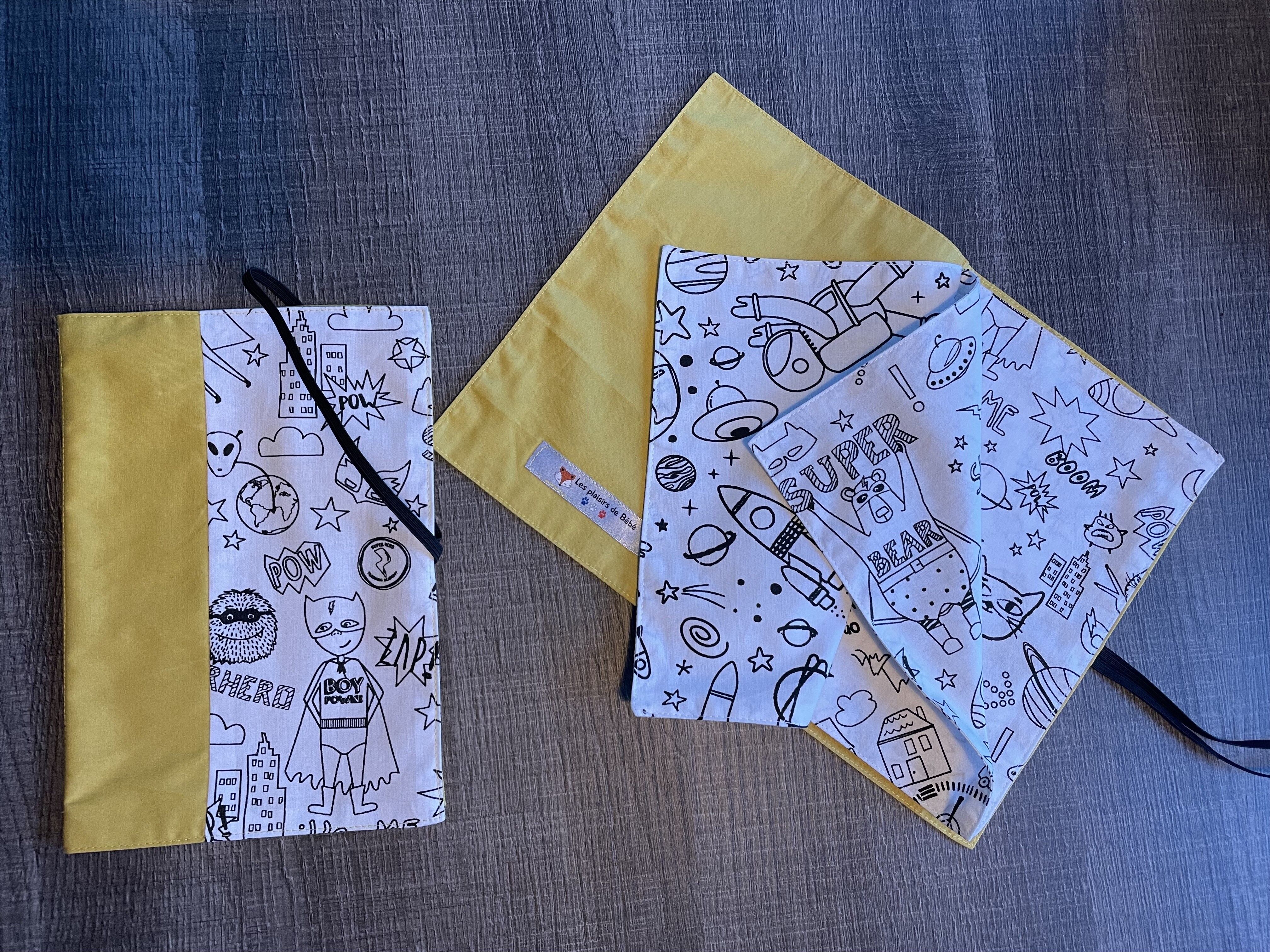 Washable Coloring Book, Superhero, Organic Cotton