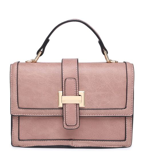New Womens Crossbody Bag Quality Handle Handbag Main Zipper Shoulder bag vegan PU leather-A36829-1 pink