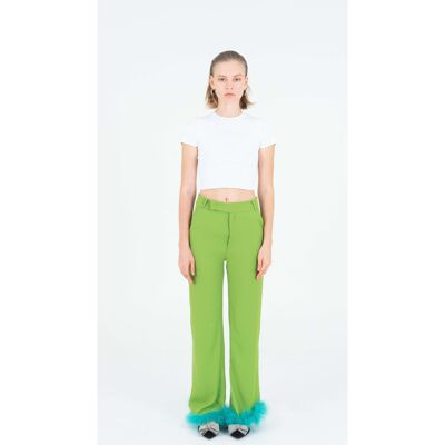 Feather green pants / Party Decadence