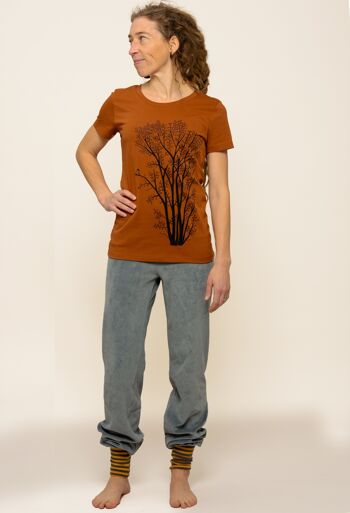 T-shirt femme aulne avec pie en orange rôti 4
