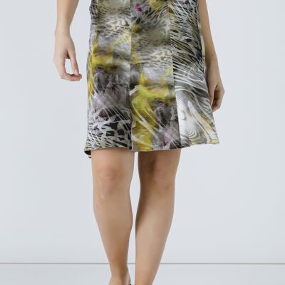 Animal Print Cloche Skirt in Jersey