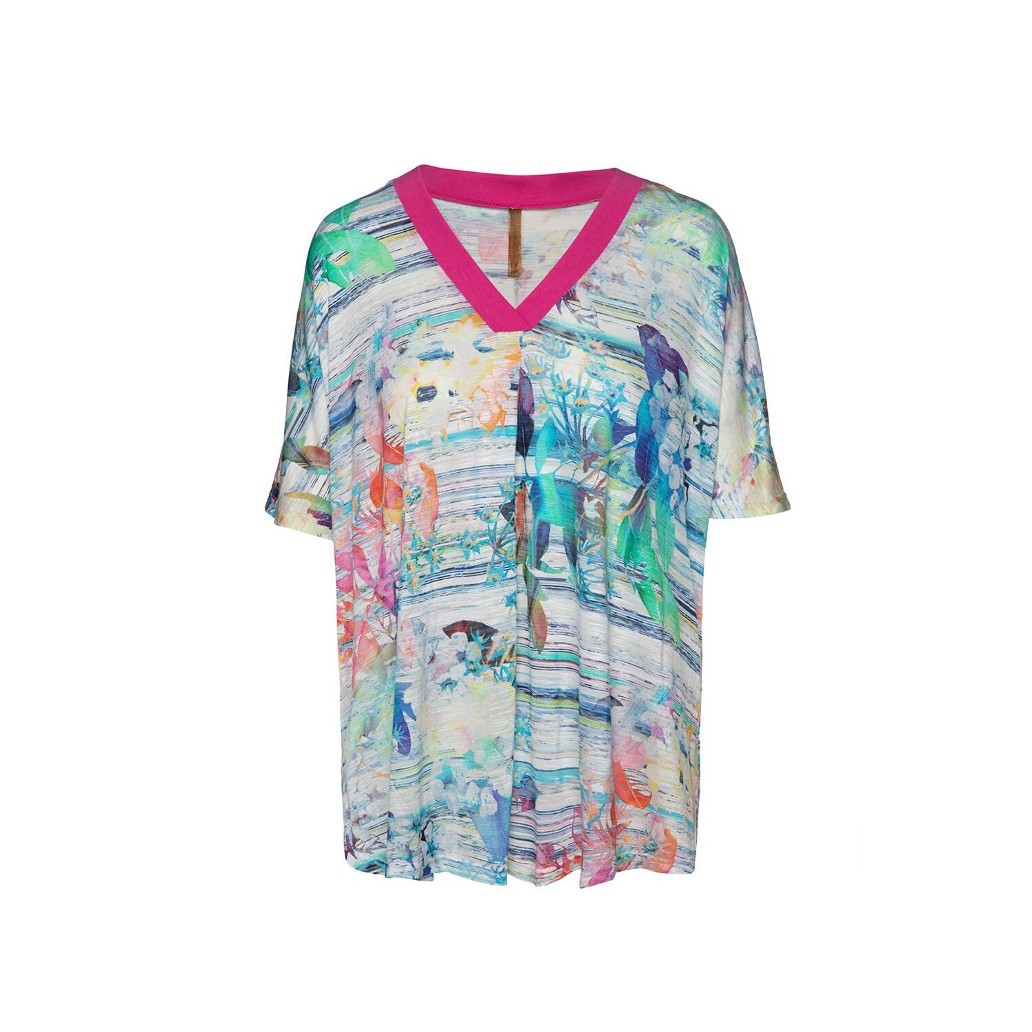 Top estampado con cuello en V