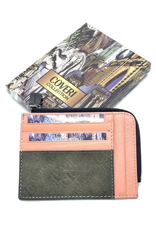 Genuine leather card holder for men, brand Coveri Collection, art. 517471.335