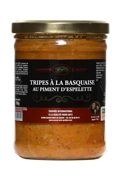 Tripes à la basquaise, conserverie GRATIEN, le bocal de 750g