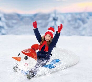 Traîneau gonflable pour enfants en forme de bonhomme de neige Alpine Blast | Blanc | 120x84x55cm 1
