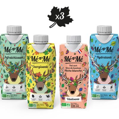 3x4 restocking pack - Mé-Mé range - Organic in 33cl format - French - Refined Sugar Free