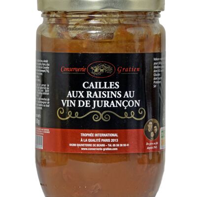 Quail with grapes and Jurançon wine, GRATIEN cannery, 600g jar