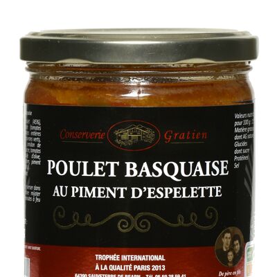 Pollo alla bascaise con peperoni di Espelette, conserve GRATIEN, vaso da 360g