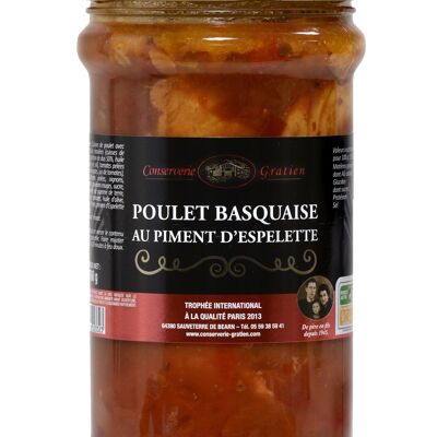 Basquaise chicken with Espelette pepper, GRATIEN cannery, 750g jar