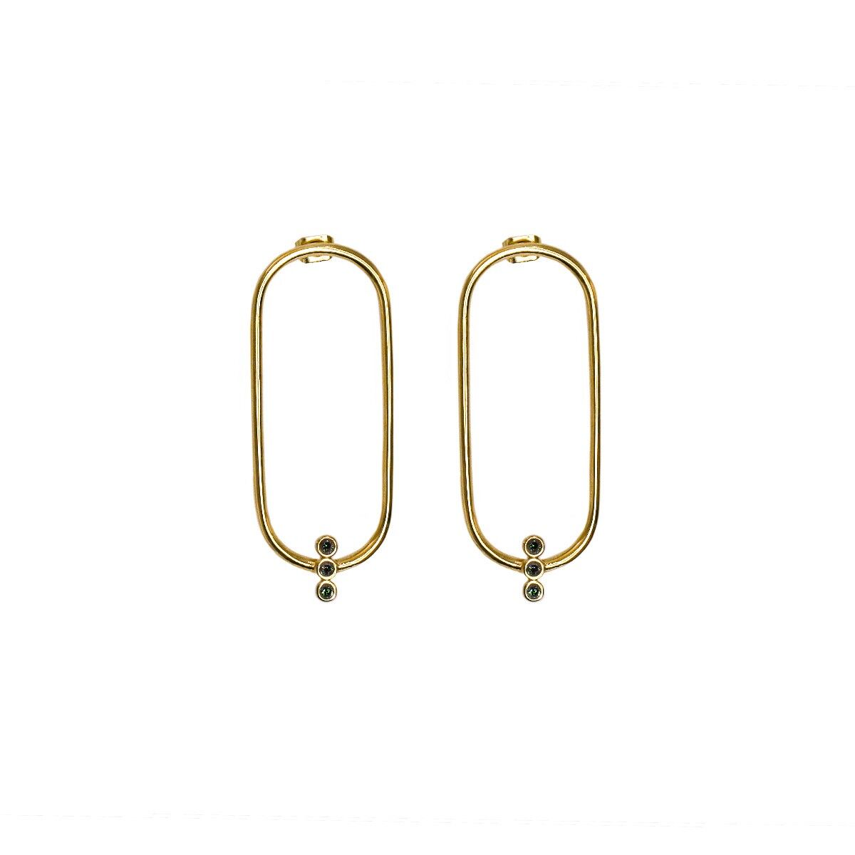 Orecchini pendenti Ilithyie - Zirconi verdi