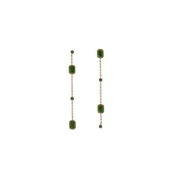 Boucles d'oreilles pendantes Cronos - Onyx vert