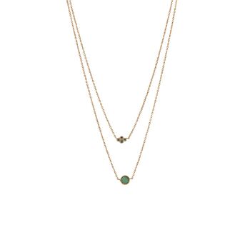 Collier chaîne Athéna - Onyx vert 1