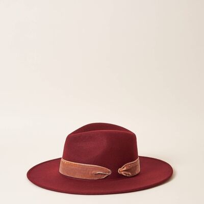 CHAPEAU GABIN ROUILLE GALON VELOURS