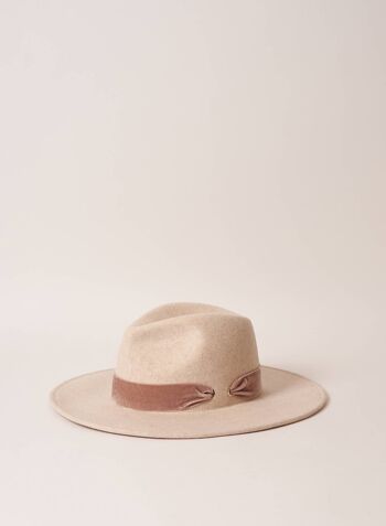 CHAPEAU GABIN BLANC CHINE GALON VELOURS 1