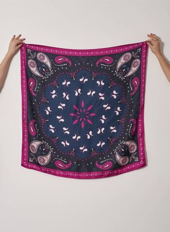 FOULARD BANDANA SOIE MARINE