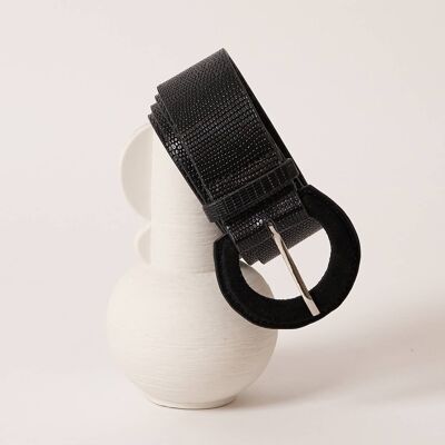 CEINTURE ANETTE LEZARD NOIR