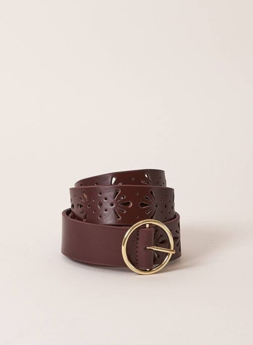 CEINTURE OLGA PERFOREE RECYCLE BORDEAUX