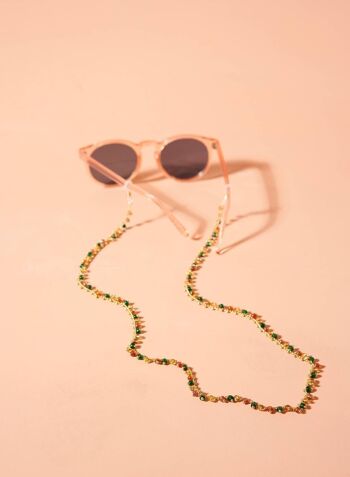 CHAINE DE LUNETTES SISSI VERT ET ROSE