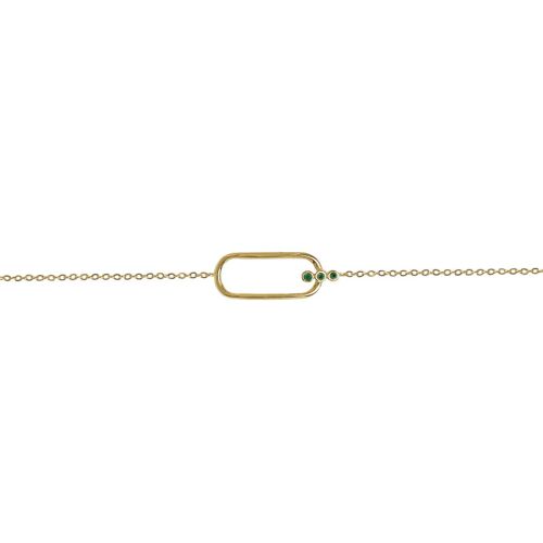Bracelet chaîne Gaïa - Zircon vert