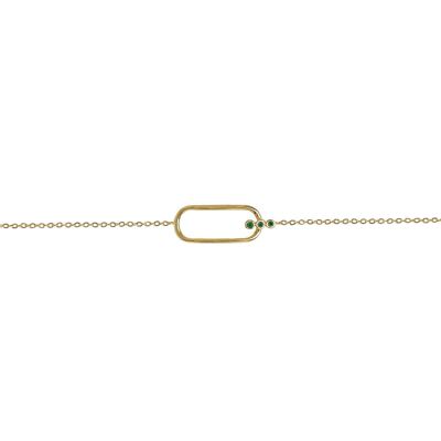 Bracelet chaîne Gaïa - Zircon vert