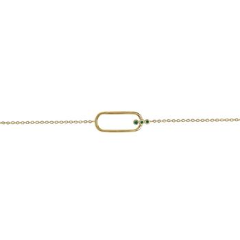 Bracelet chaîne Gaïa - Zircon vert 1