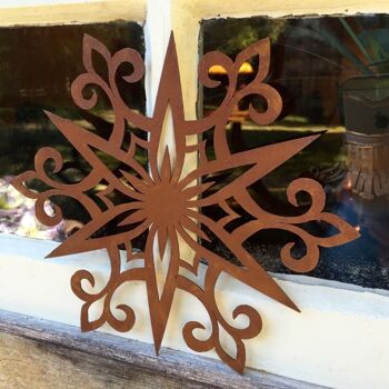 Décoration de jardin en métal paille étoiles antique - décoration rouille Noël avènement, hiver