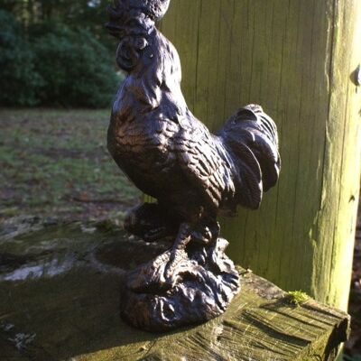 Hahn Tierfiguren in Bronze-Optik, hochwertig detailgetreue Tier Huhn