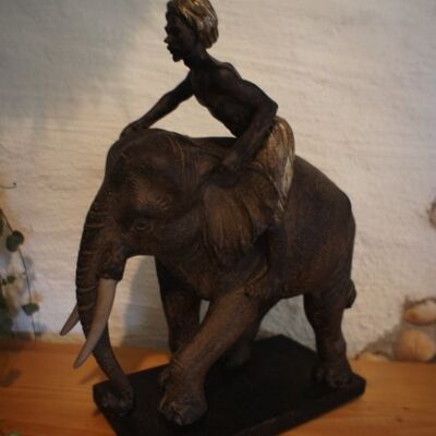 Indischer Reiter auf Elefant - Skulptur, Schreibtisch Dekoration indischer Stil