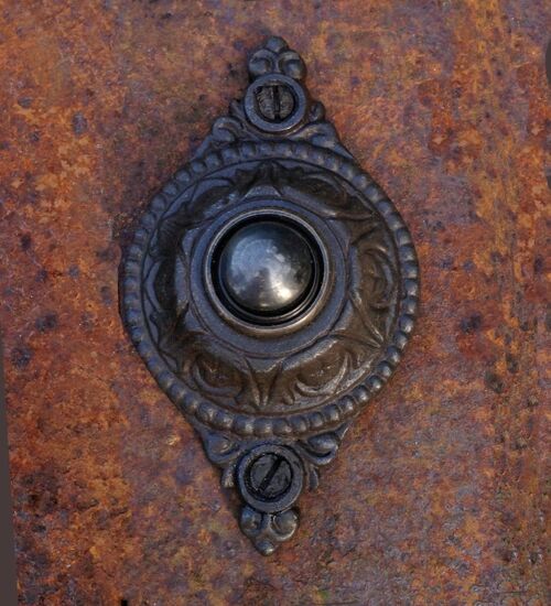 Klingel im Gründerzeit-Stil, Türklingel Antik-Eisen - sehr schön verziert