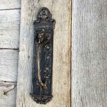 Poignée de porte poignée de poussée -dragon médiéval- poignée pour portail, poignée de porte portail en bois