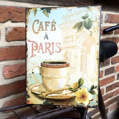 Für Café & Bistro, Wanddekoration Emailleschilder, Metallschild bedruckt