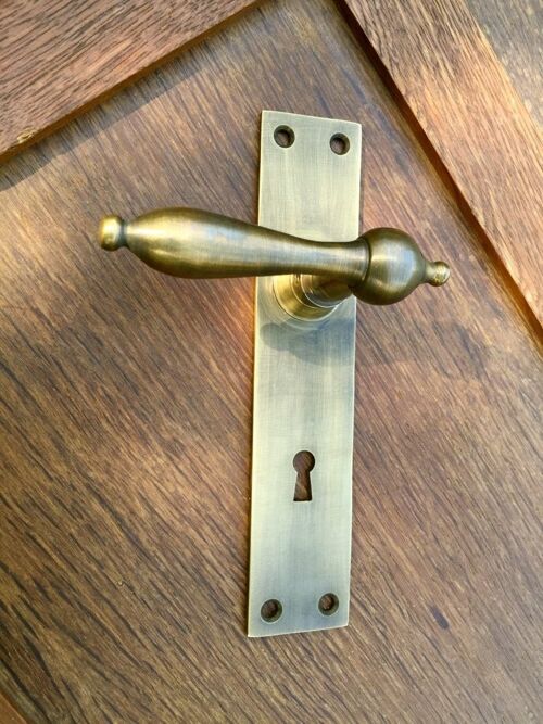 Langschild cavo messing antik für Zimmertüren BB 72 mm