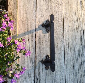 Poignée de porte d'entrée en fer rustique, poignée de poussée en fer forgé, poignée antique