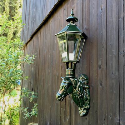 Aussenleuchte mit Pferdekopf, Gartenlampe Pferd, Lampe Aussenbeleuchtung Stall