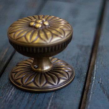 Bouton de porte rotatif ou fixe, bouton massif en laiton ferrure de porte d'entrée antique