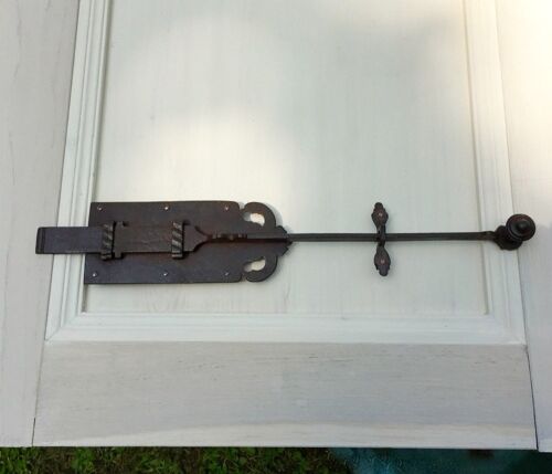 Schubriegel - Verschlüsse antike Tür Riegel - Verschlussriegel Flachriegel 43 cm