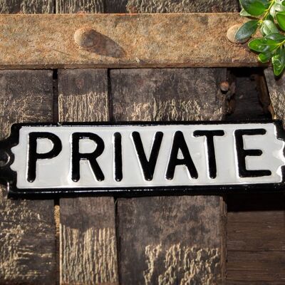 Schild Eisen Gusseisen "Private" keinen Zutritt Türschild Zutritt verboten