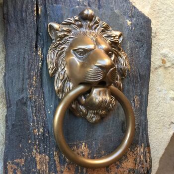 Heurtoir de porte en laiton de haute qualité lion - heurtoir pour portes d'entrée Heurtoir de porte antique