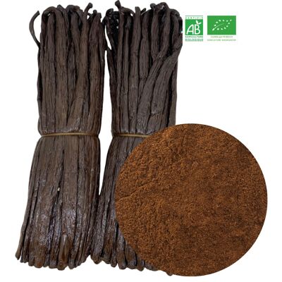 ORGANIC - Organic VANILLA POWDER (5 Kg) whole natural vanilla pods, ground for coffee / pastries / ice cream