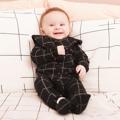 Einteiler-Pyjama mit Karbonmuster und Reißverschluss