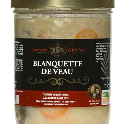 Blanquette of veal, GRATIEN cannery, 750g jar