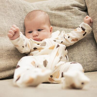 Pebble Baby-Pyjama mit Reißverschluss Creme
